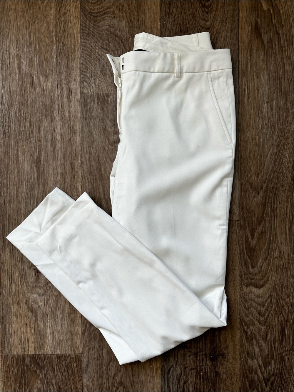 Jones New York Signature Ivory Dress Pants Slacks Size 8 Flat Front Ankle